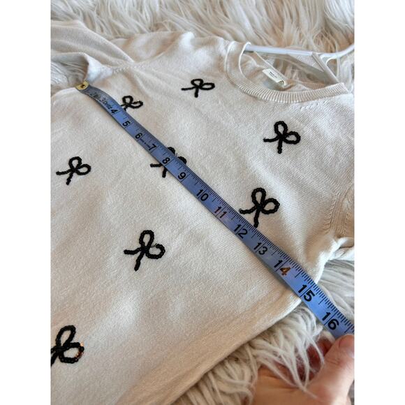 Crewcuts Girls‎ Crew Neck Sequin Bow Sweater Long Sleeve White Size Medium (8-9) - Picture 8 of 9